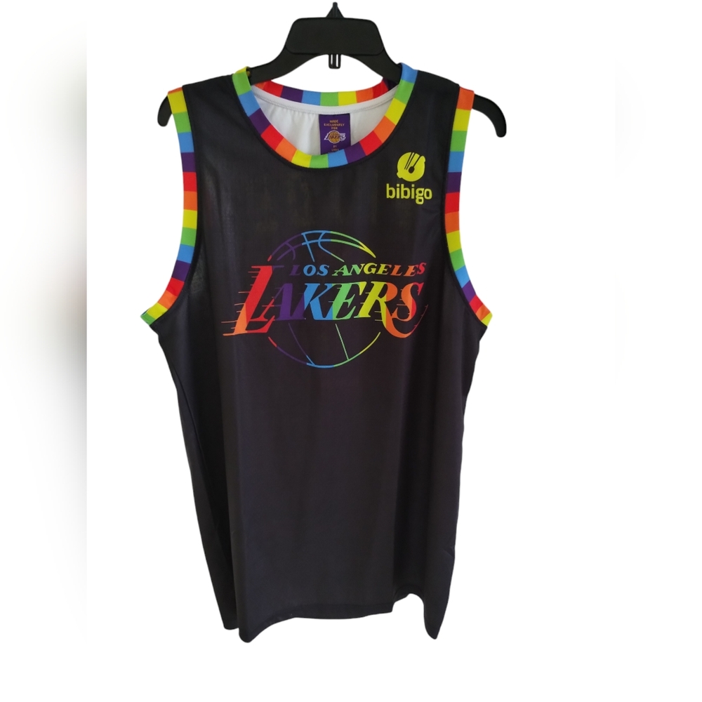 Los Angeles Lakers Jersey Men’s XL Black Rainbow NBA Basketball Pride # 1